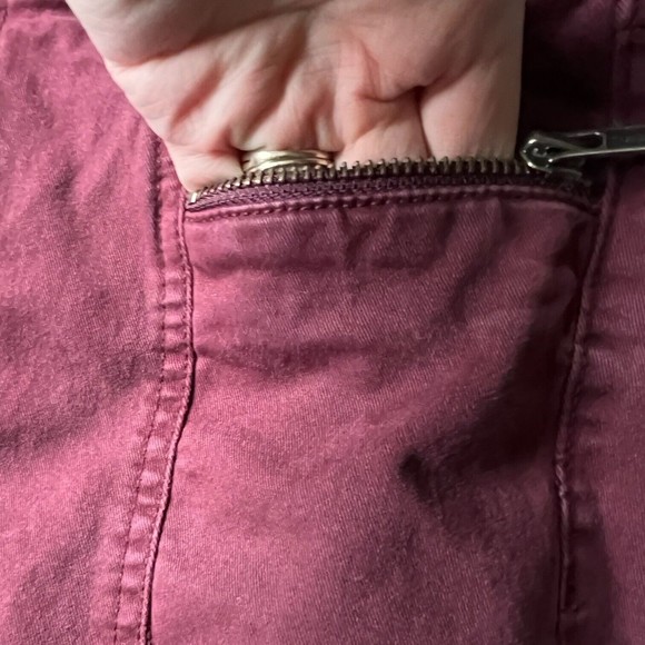 American Eagle Hi-Rise Jegging Women's Size 6 Maroon Moto Ankle Zip Red Stretch - Picture 16 of 16